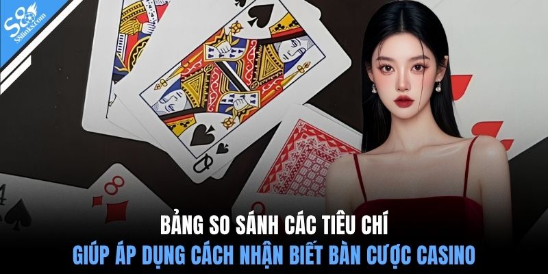 Bảng so sánh các tiêu chí giúp áp dụng cách nhận biết bàn cược casino
